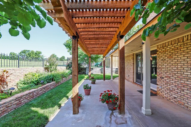18 Didrickson Ln, Amarillo, TX 79124 - fenced backyard featuring a patio and a pergola