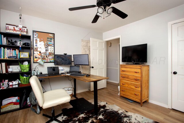 6010 Calumet Rd, Amarillo, TX 79106 - office featuring ceiling fan and wood finished floors