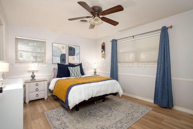 6010 Calumet Rd, Amarillo, TX 79106 - bedroom with light wood-style floors and ceiling fan