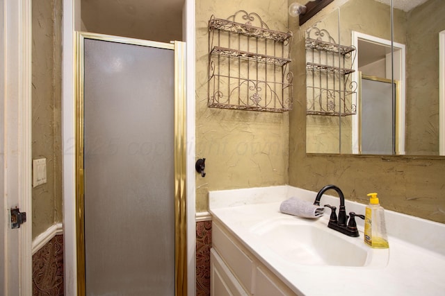 6010 Calumet Rd, Amarillo, TX 79106 - bathroom with a stall shower and vanity