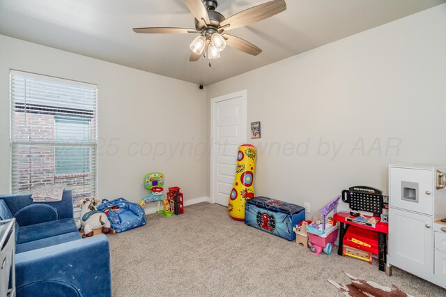 1706 Morningside Ave, Amarillo, TX 79118 - rec room featuring carpet flooring and ceiling fan