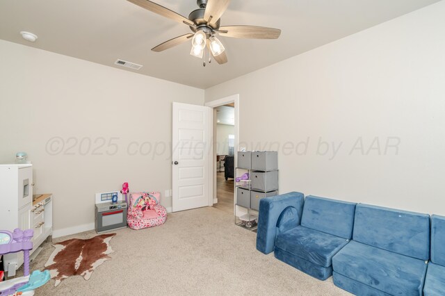 1706 Morningside Ave, Amarillo, TX 79118 - game room with carpet floors and ceiling fan