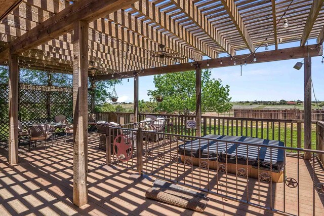 1513 S Girl Scout Rd, Amarillo, TX 79124 - view of patio with a fenced backyard and a pergola