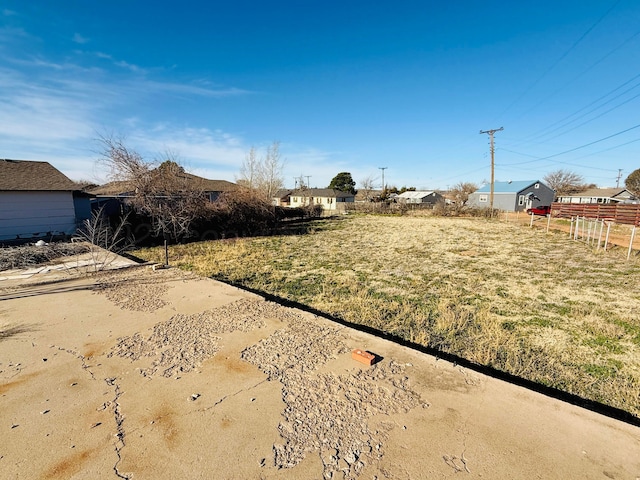 view of yard with fence