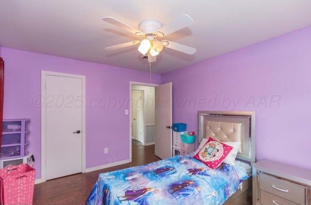 6102 Calumet Rd, Amarillo, TX 79106 - bedroom featuring wood finished floors and ceiling fan