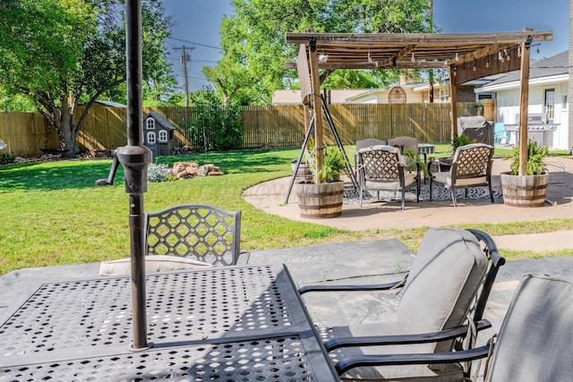 2211 N Aspen Dr, Pampa, TX 79065 - view of patio / terrace with a pergola and outdoor dining space