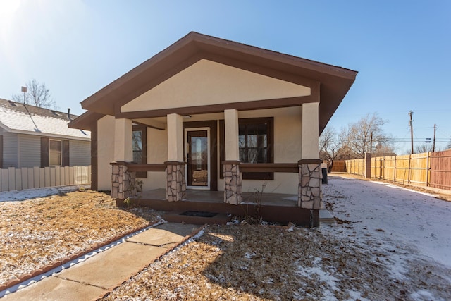 view of front of house with covered porch