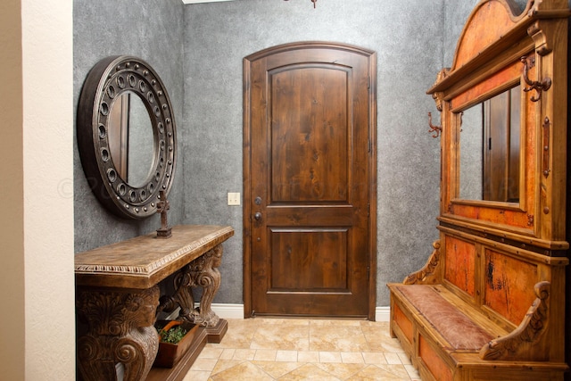 interior space with light tile patterned flooring