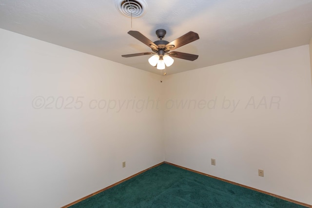 5025 S Fannin St, Amarillo, TX 79110 - spare room with dark colored carpet and a ceiling fan