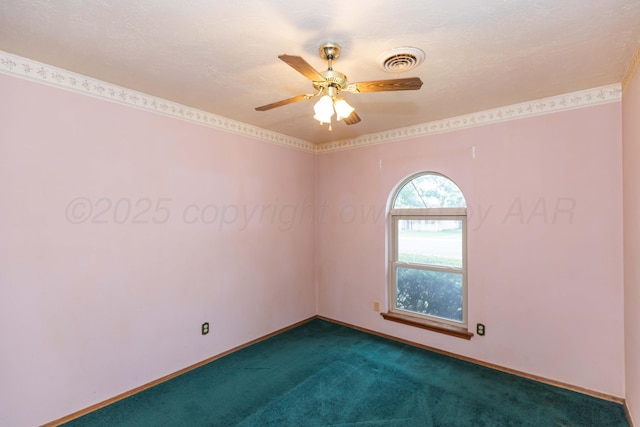 5025 S Fannin St, Amarillo, TX 79110 - unfurnished room featuring dark carpet and ceiling fan