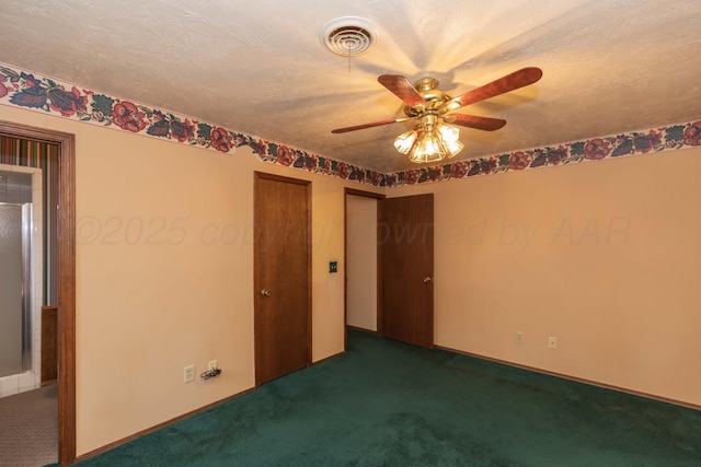 5025 S Fannin St, Amarillo, TX 79110 - carpeted empty room featuring ceiling fan and a textured ceiling