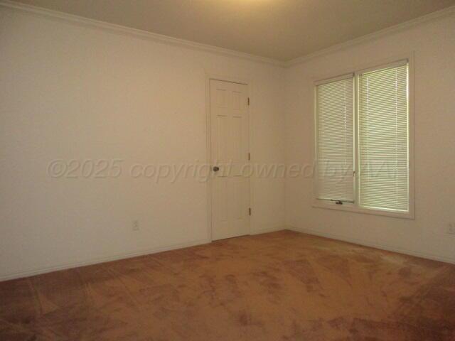 7503 Baughman Dr, Amarillo, TX 79121 - empty room featuring ornamental molding and light colored carpet