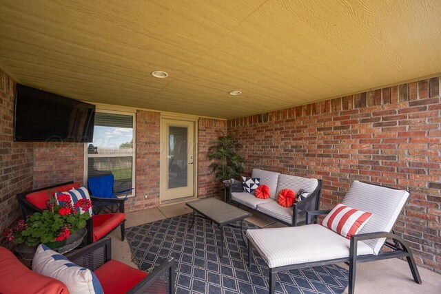 905 Red Deer Ln, White Deer, TX 79097 - view of patio / terrace featuring an outdoor living space