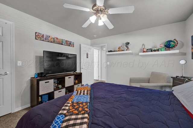 905 Red Deer Ln, White Deer, TX 79097 - bedroom with carpet flooring, baseboards, and a ceiling fan