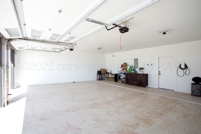 9800 Barton Springs Dr, Amarillo, TX 79119 - garage with a garage door opener and electric panel