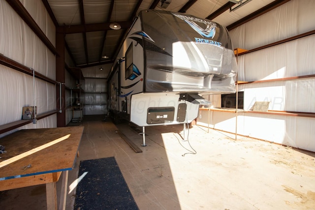 garage featuring metal wall