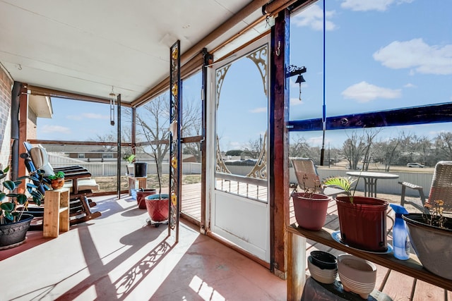 view of sunroom