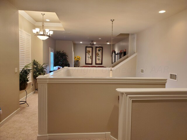 reception area with an inviting chandelier