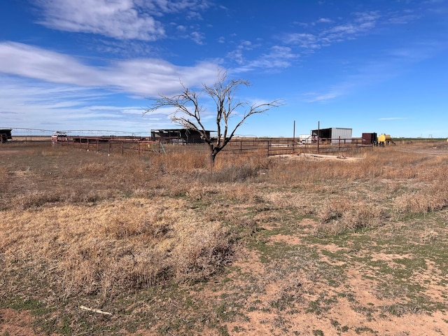 view of yard with a rural view