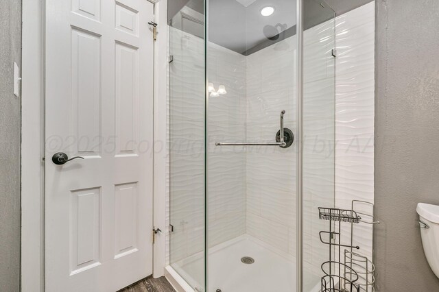 2421 Duncan St, Pampa, TX 79065 - bathroom with a shower stall and toilet