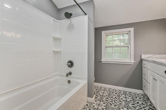 2421 Duncan St, Pampa, TX 79065 - bathroom with baseboards, bathtub / shower combination, and vanity