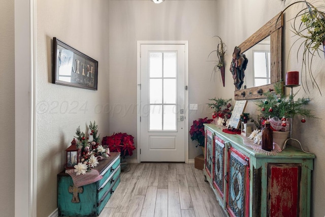 entryway featuring light hardwood / wood-style flooring