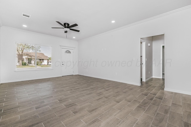 307 S Tennessee St, Amarillo, TX 79106 - spare room featuring visible vents, recessed lighting, ceiling fan, and wood finished floors