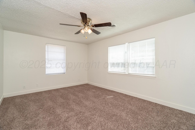 4106 S Jackson St, Amarillo, TX 79110 - empty room featuring carpet, ceiling fan, and a textured ceiling