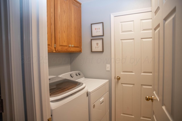 503 Maple Ave, Panhandle, TX 79068 - laundry room featuring cabinet space and washer and dryer
