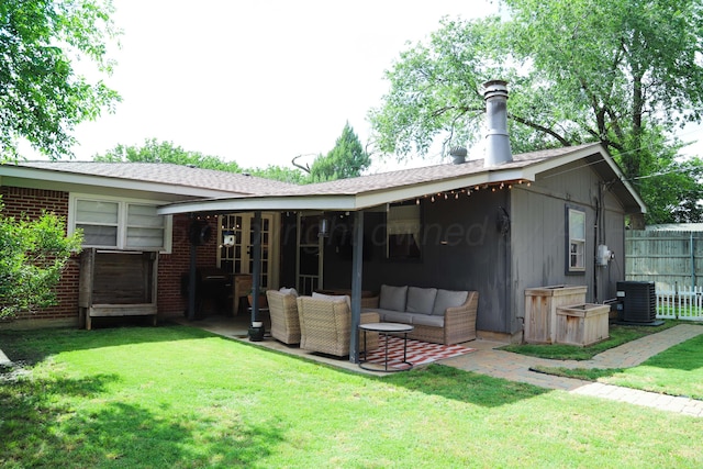 3603 S Lamar St, Amarillo, TX 79109 - back of house with outdoor lounge area, a patio, and brick siding