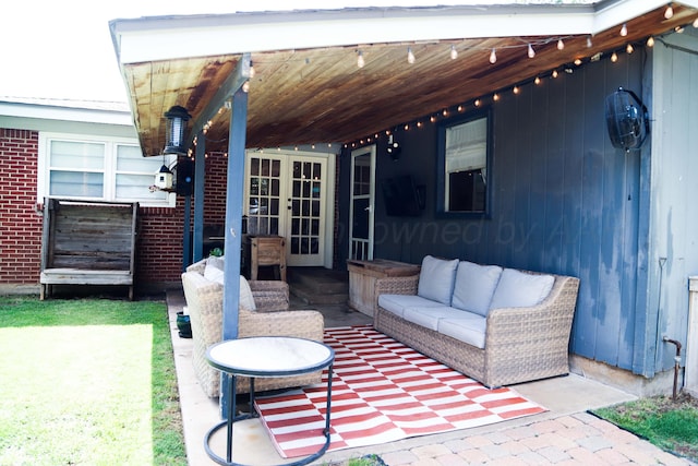 3603 S Lamar St, Amarillo, TX 79109 - view of patio / terrace featuring an outdoor hangout area and french doors