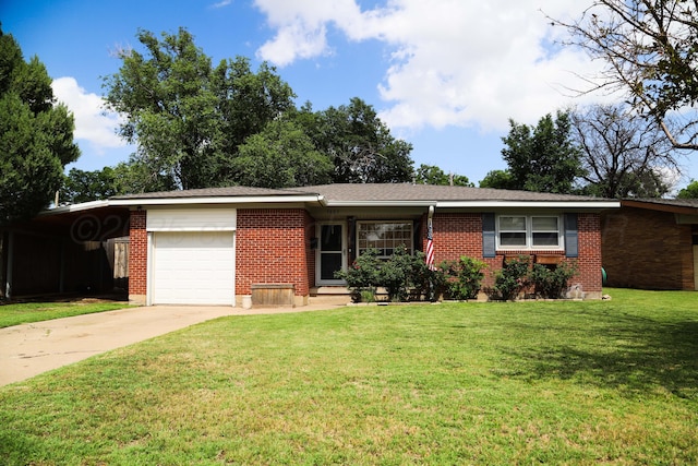 3603 S Lamar St, Amarillo, TX 79109 - ranch-style home featuring an attached garage, driveway, brick siding, and a front lawn