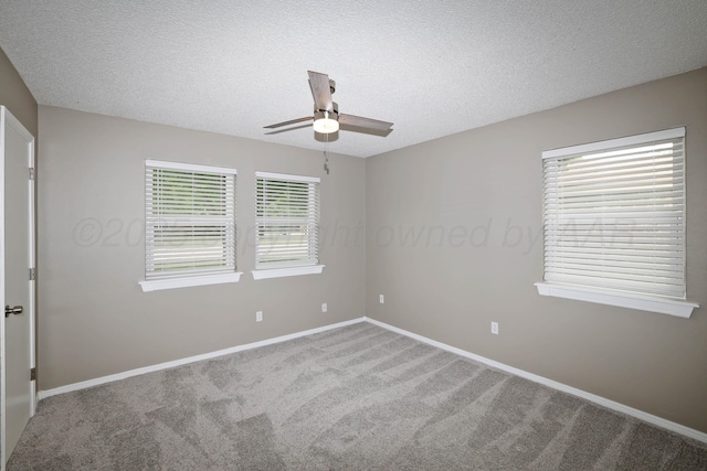 7426 Jameson Dr, Amarillo, TX 79121 - carpeted empty room with a ceiling fan and a textured ceiling