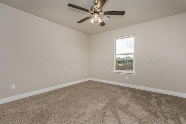 505 Pratt St, Claude, TX 79019 - carpeted empty room featuring a ceiling fan, baseboards, and visible vents