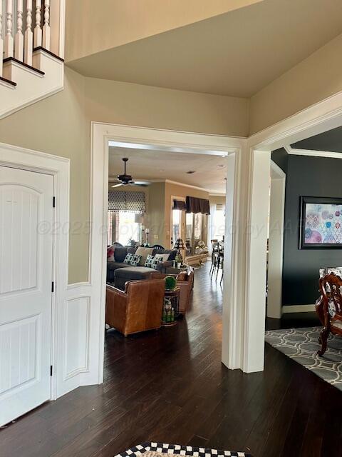 4301 Fairway Dr, Amarillo, TX 79124 - hallway with dark wood finished floors