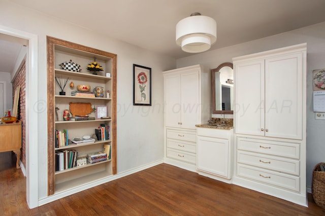 3412 Lenwood Dr, Amarillo, TX 79109 - bedroom with dark wood-style floors and baseboards