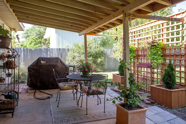 3412 Lenwood Dr, Amarillo, TX 79109 - view of patio with a grill and outdoor dining area