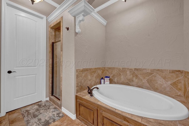 8313 Irvington Ct, Amarillo, TX 79119 - full bath with a shower stall and a garden tub