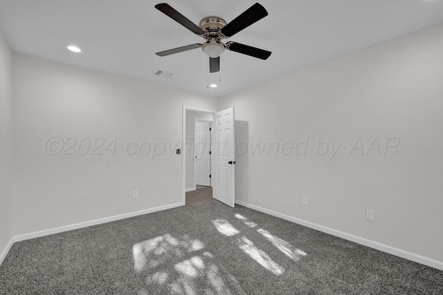 4204 Roxton Dr, Amarillo, TX 79109 - carpeted empty room featuring ceiling fan and recessed lighting