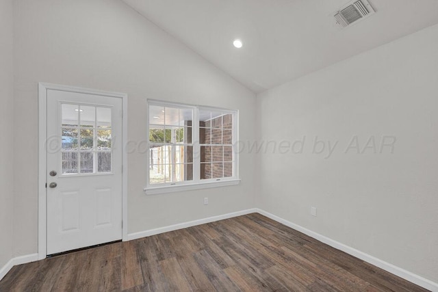 4204 Roxton Dr, Amarillo, TX 79109 - spare room featuring wood finished floors, recessed lighting, and high vaulted ceiling