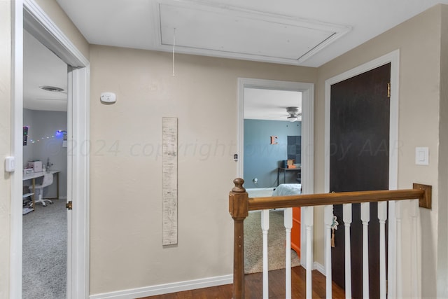 hallway featuring hardwood / wood-style flooring