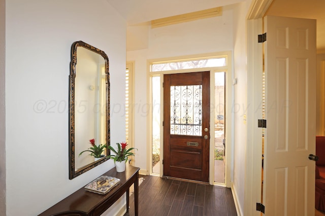 interior space featuring dark hardwood / wood-style flooring