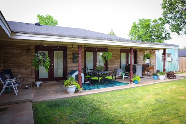 210 Ranger St, Hereford, TX 79045 - view of patio / terrace featuring area for grilling and french doors