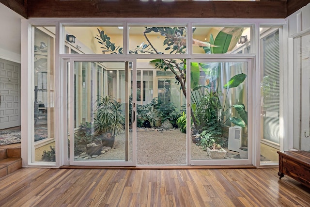 3408 Carlton Dr, Amarillo, TX 79109 - doorway to outside featuring wood finished floors