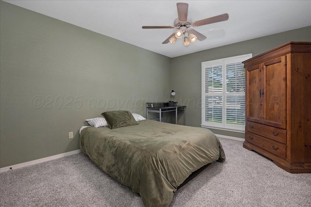 3507 Brennan Gdns, Amarillo, TX 79121 - bedroom featuring light carpet and a ceiling fan