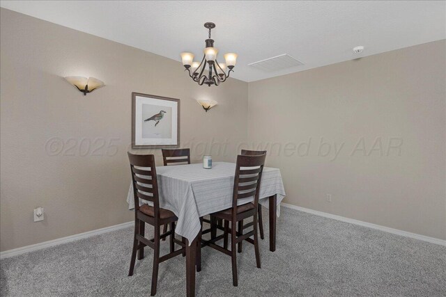 3507 Brennan Gdns, Amarillo, TX 79121 - dining room with a chandelier and light carpet