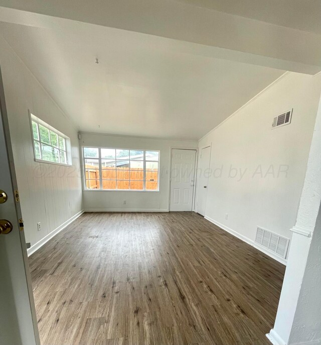 4412 S Hughes St, Amarillo, TX 79110 - unfurnished living room featuring wood finished floors and ceiling fan