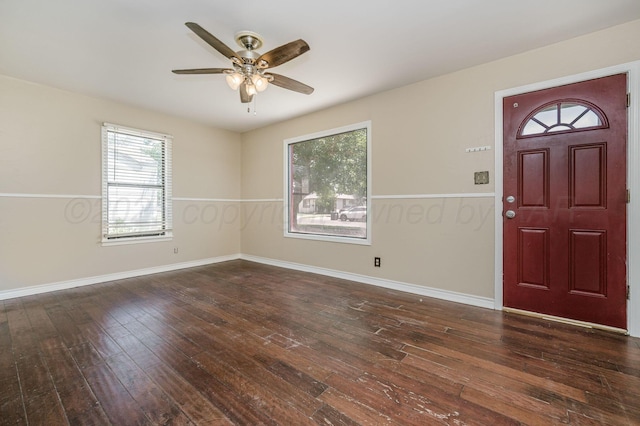 4004 S Van Buren St, Amarillo, TX 79110 - entrance foyer featuring ceiling fan and dark wood finished floors