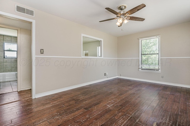4004 S Van Buren St, Amarillo, TX 79110 - empty room with hardwood / wood-style floors and ceiling fan