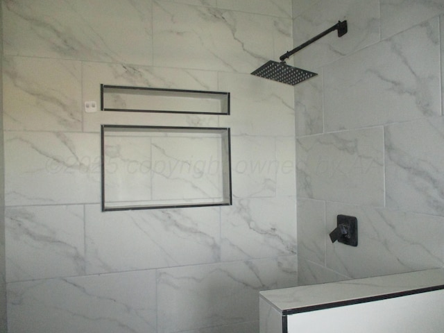 bathroom view of a tile shower